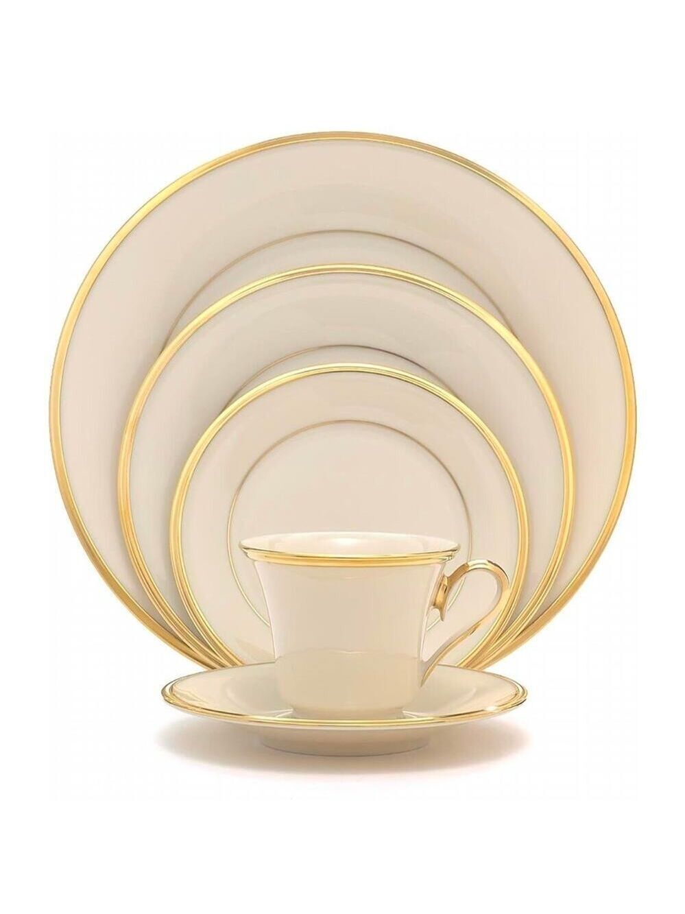 Lenox Eternal Dinnerware Set 40 Piece Ivory Gold Trim